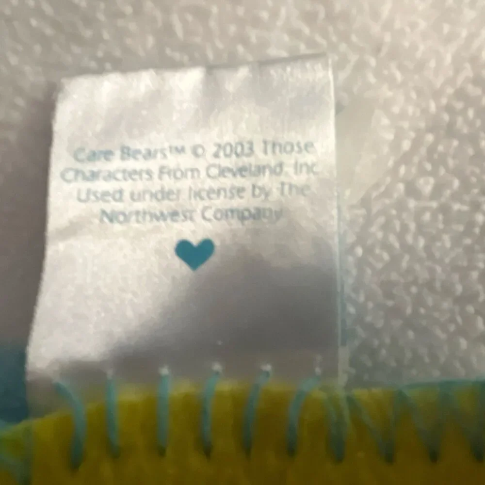 Care Bears Throw Blanket Vintage 2003 Northwest Company Bedtime Cheer Sunshine